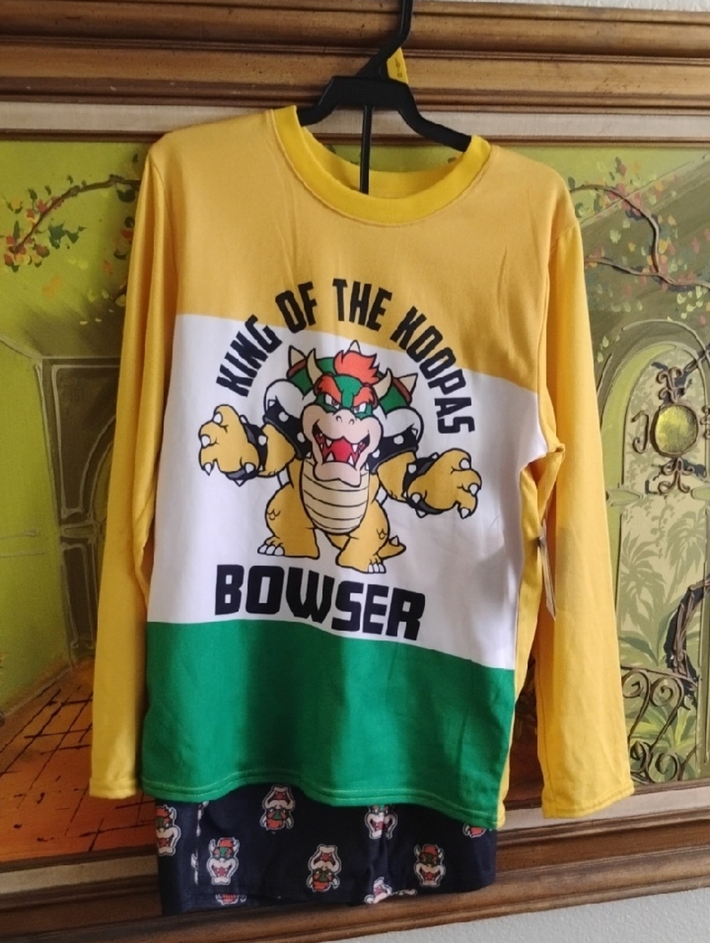Bowser Kids' Long Sleeve Yellow Graphic Pajamas